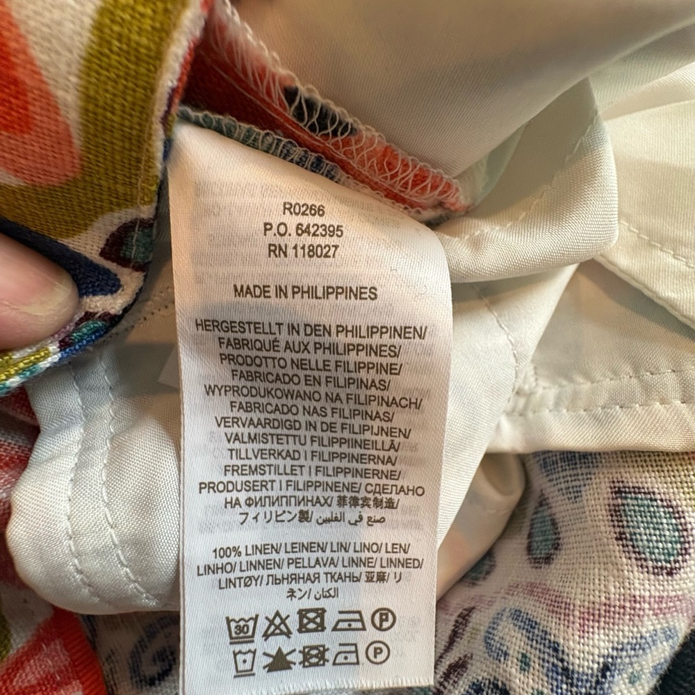 Boden linen pants NWT 8 wide leg trouser Floral Geo Multicolor, gorgeous print - Picture 5 of 14